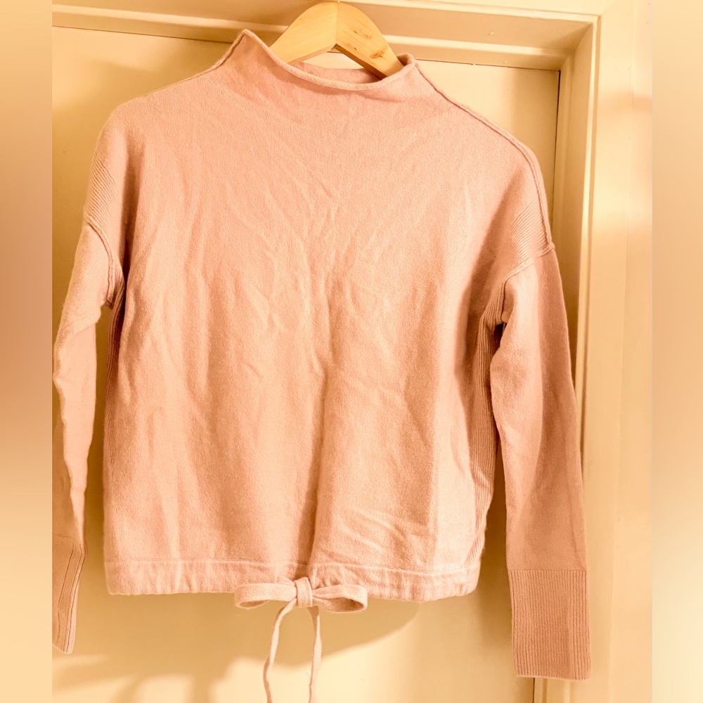 Athleta Blush Pink Tie-Hem Sweatshirt 100% CASHMERE